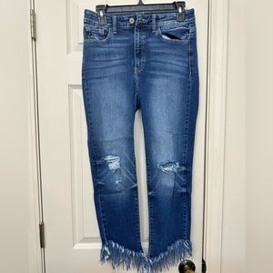 KanCan Blue Distressed Ankle Jeans